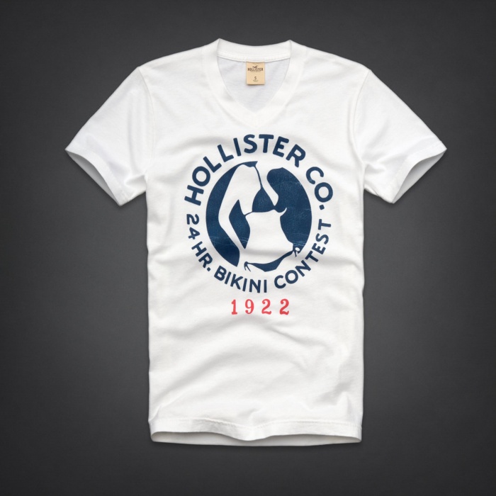 Hollister Hombres cuello en V Corto Remera HCO4058